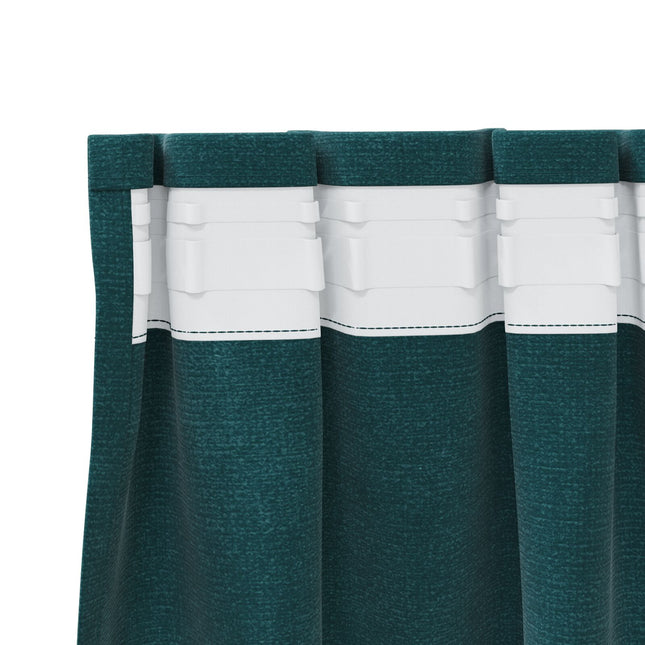 Tende Blackout vidaXL con nastro superiore 2 pezzi Verde scuro in velluto