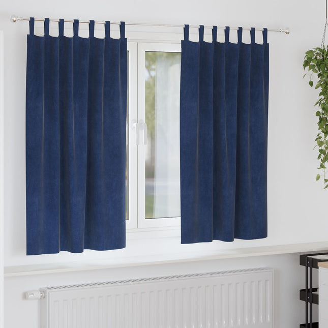 Tende oscuranti vidaXL con anelli 2 pz in velluto blu scuro