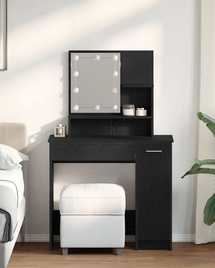 Tolette LED vidaXL in Rovere Nero - 86.5 x 35 x 136 cm