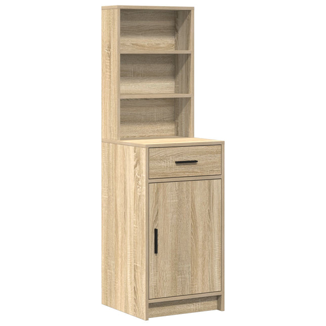 Set di 2 pezzi di toeletta con LED in legno ingegnerizzato Rovere Sonoma