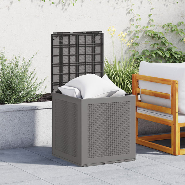 Scatola di Stoccaggio da Giardino Grigio Chiaro 55x53x57 cm PP