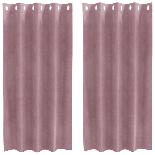 Tende oscuranti vidaXL con occhielli 2 pezzi Rosa scuro in velluto