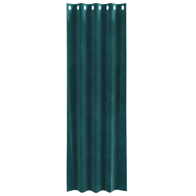 Tende oscuranti vidaXL con occhielli 2 pezzi Verde scuro in velluto