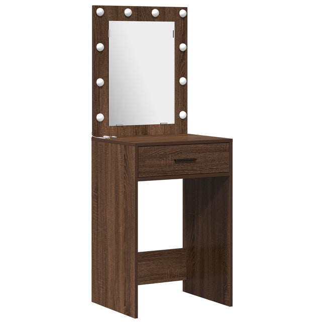 Set da trucco 3 pezzi con LED in legno nero