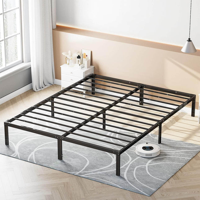 Bed Frame Metal Platform Bed Frame Mattress Foundation with Steel Slat Support - Purified HB