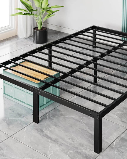 Bed Frame Metal Platform Bed Frame Mattress Foundation with Steel Slat Support - Purified HB