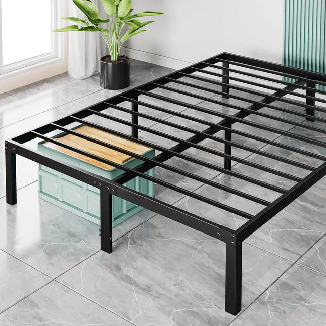 Bed Frame Metal Platform Bed Frame Mattress Foundation with Steel Slat Support - Purified HB