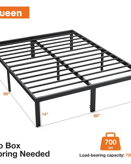 Bed Frame Metal Platform Bed Frame Mattress Foundation with Steel Slat Support - Purified HB