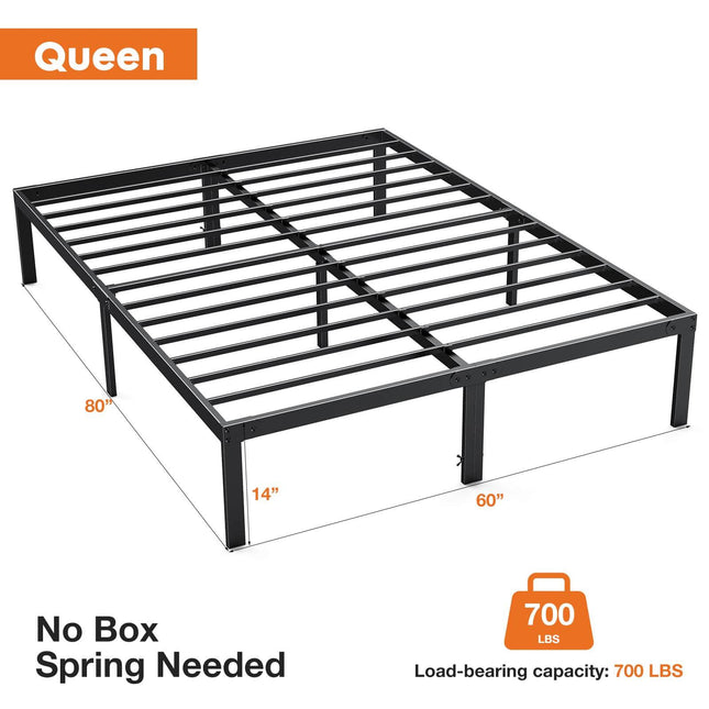 Bed Frame Metal Platform Bed Frame Mattress Foundation with Steel Slat Support - Purified HB