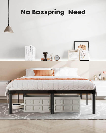 Bed Frame Metal Platform Bed Frame Mattress Foundation with Steel Slat Support - Purified HB