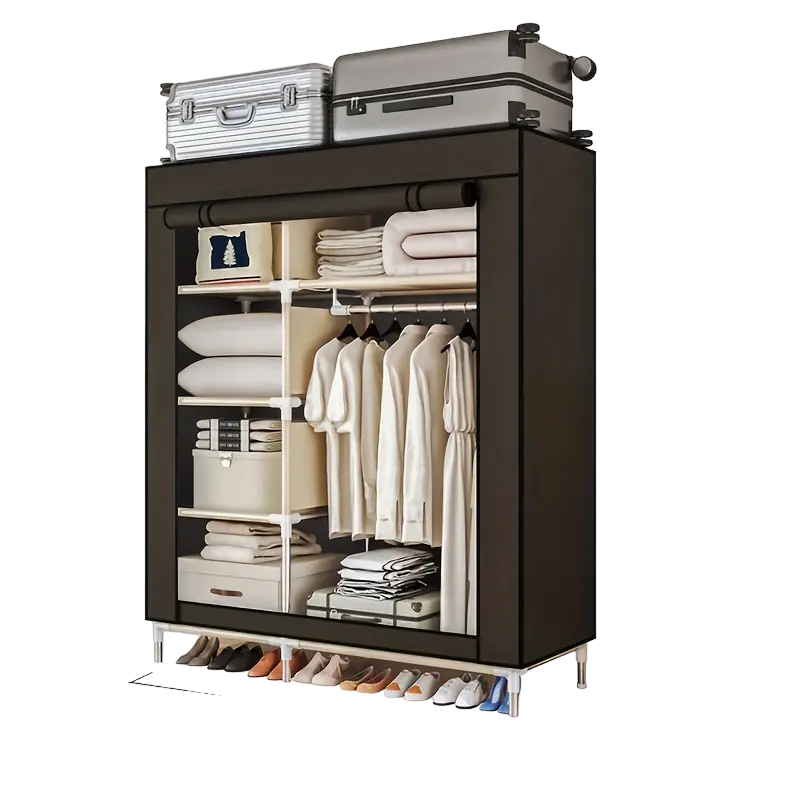 NNETM Modern Clothes Storage Wardrobe with Dustproof Cover-0