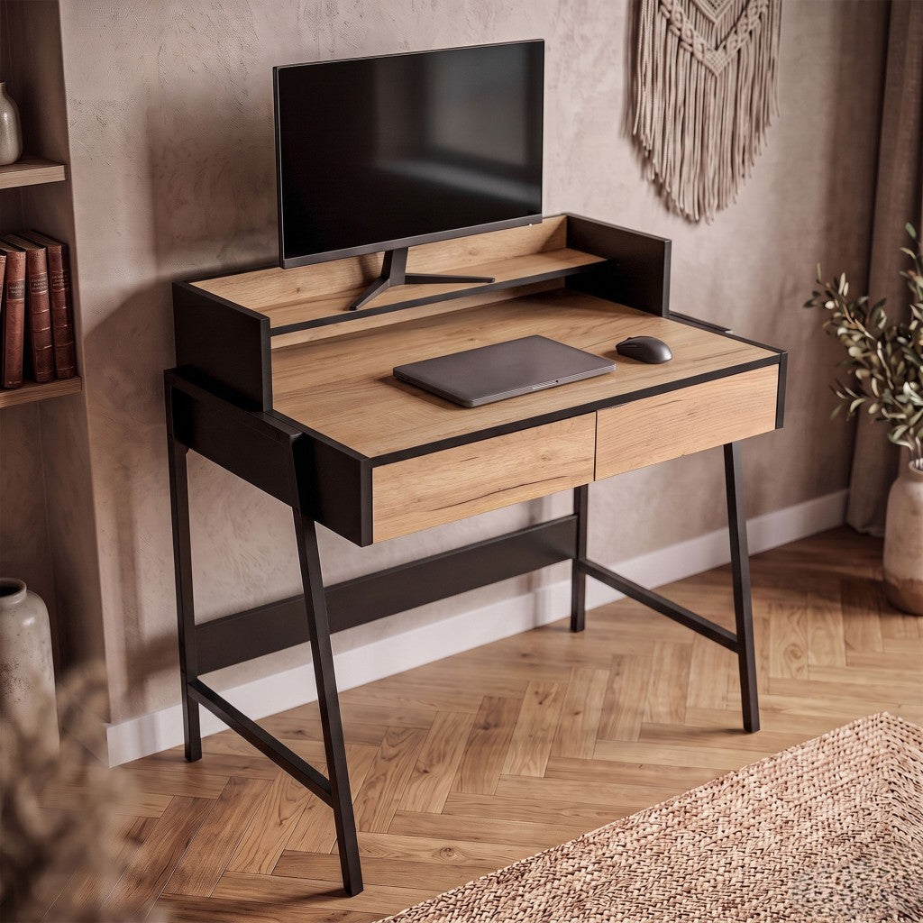 Scrivania Industriale Linea 78 cm 2 Cassetti – Sonoma