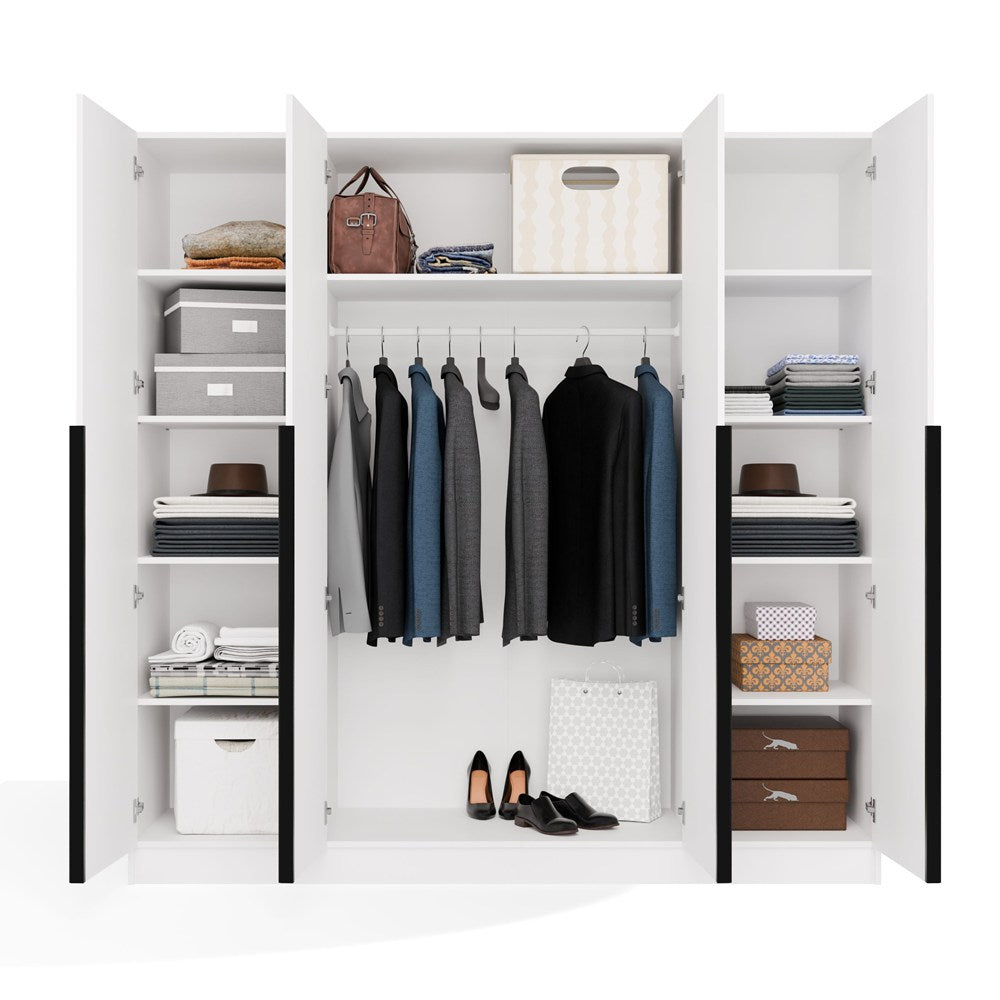 Armadio Nobile 4 Ante – Bianco 200x57x200 cm