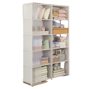 NNEOBA Dustproof Wardrobe Multi-layer Storage Rack with Curtains-0