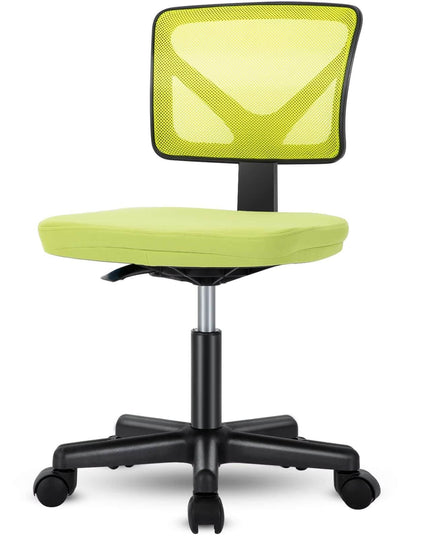 Armless Mesh Office Chair, Ergonomic Computer Desk Chair Yellow