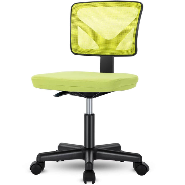 Armless Mesh Office Chair, Ergonomic Computer Desk Chair Yellow