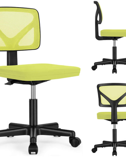 Armless Mesh Office Chair, Ergonomic Computer Desk Chair