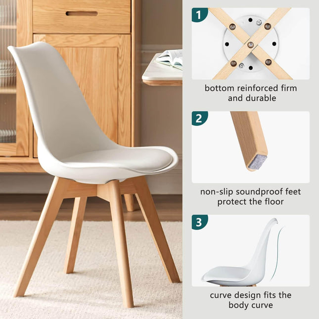Dining Chairs Set of 4 Mid-Century Modern Dinning Chairs - Purified HB