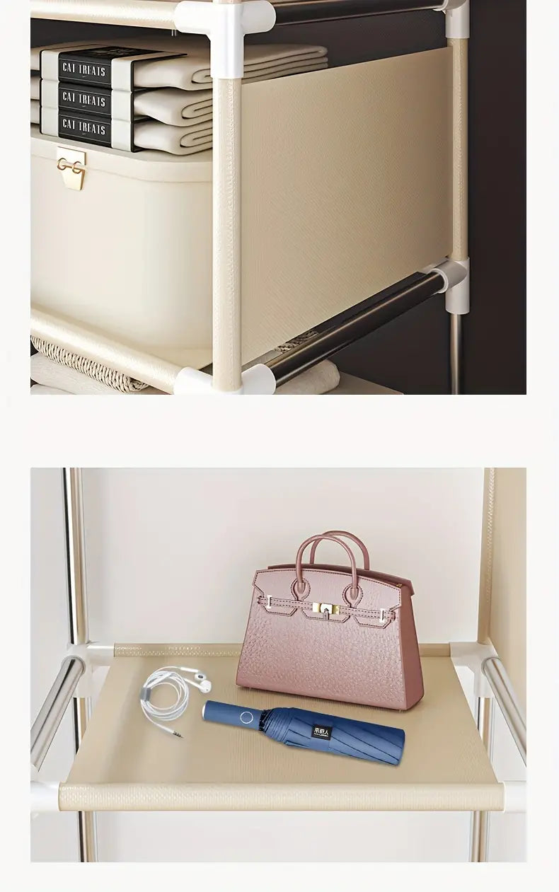 NNETM Modern Clothes Storage Wardrobe with Dustproof Cover-1