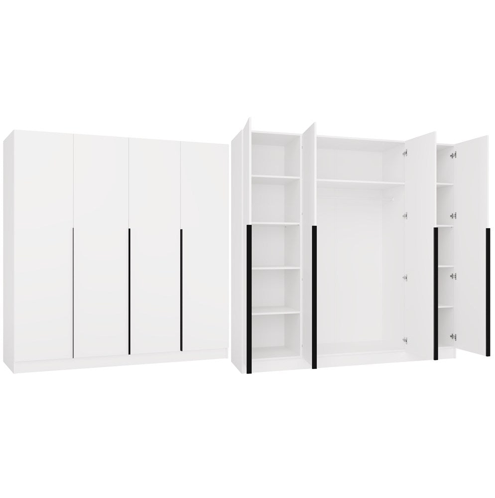 Armadio Nobile 4 Ante – Bianco 200x57x200 cm
