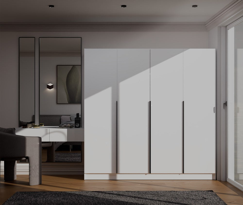 Armadio Nobile 4 Ante – Bianco 200x57x200 cm