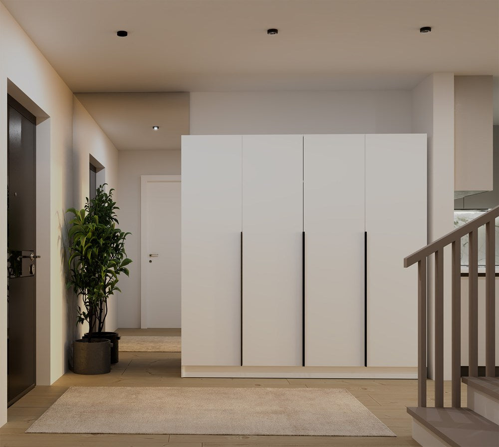 Armadio Nobile 4 Ante – Bianco 200x57x200 cm